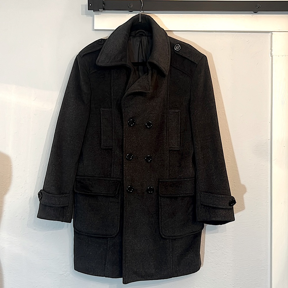 Giorgio Armani military peacoat dark grey peacoat jacket coat EU 50 men’s large